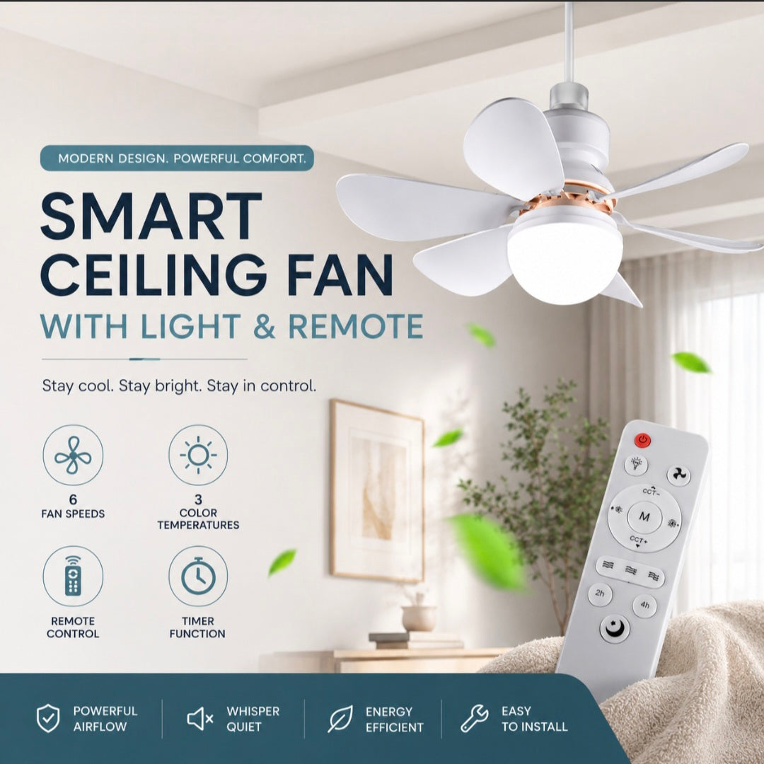 Modern High Tech - LED Ceiling Fan with Remote Control - High Quality Household Upgrade